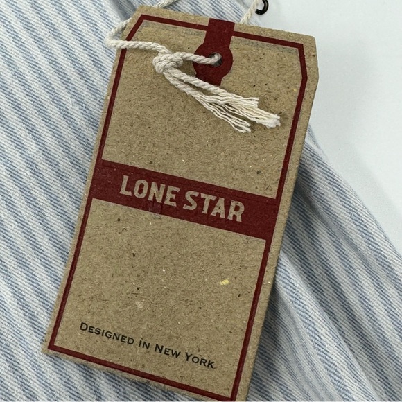 Lone Star Designed by NY Denim Sleeveless Tie Bottom M NWT Snaps Stripes Cotton - Picture 7 of 7